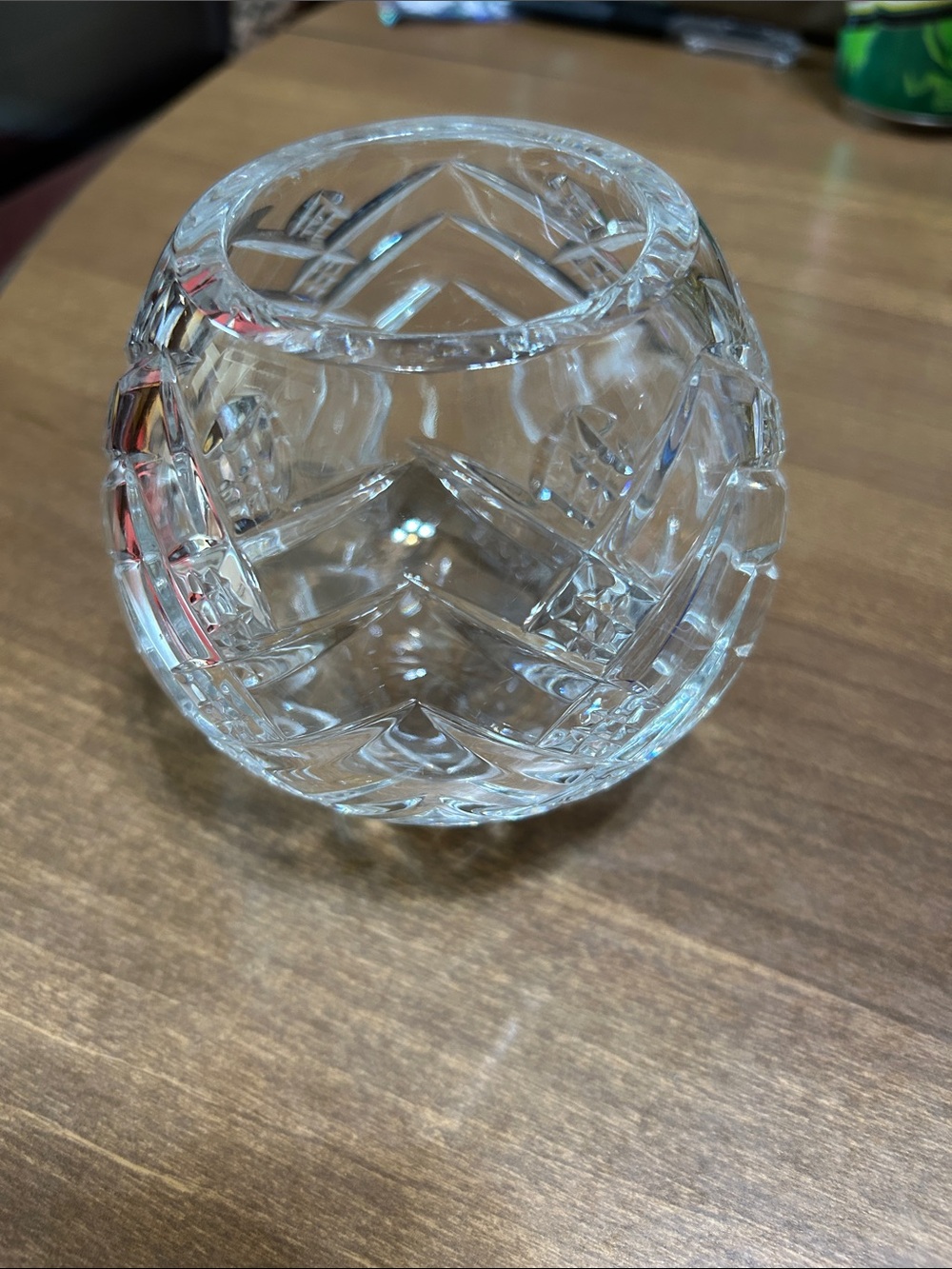 Vintage Cut Crystal Candle Holder - heavy